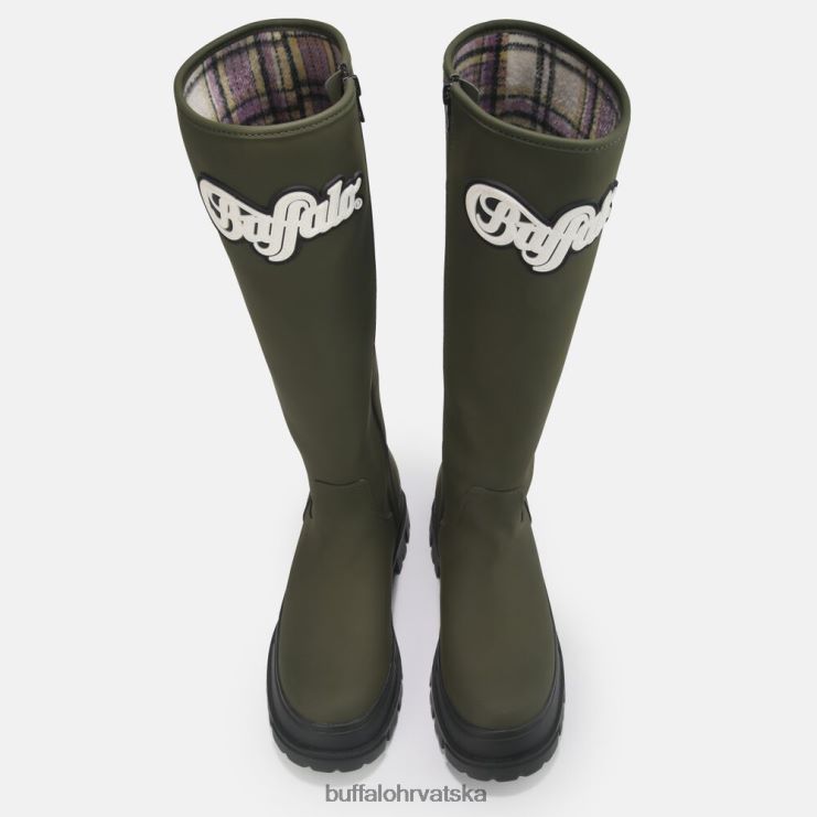 kaki Buffalo aspha rain hi boot flat vegan |čizme TDD6T232